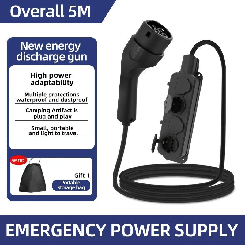 Outdoor Power Plus - Tragbares 16A 4KW Elektroauto-EV-Ladegerät V2L-Kabel, seitlicher