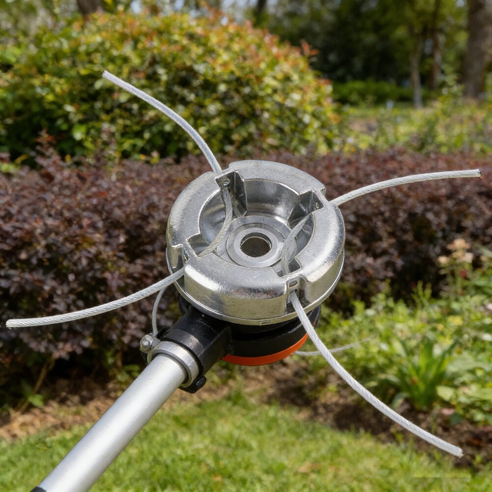 Outdoor Power Line - 1 Set 8cm Metall-Mähkopf mit Nylon-Stahl-Mähfaden,