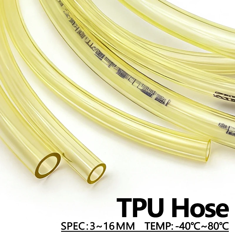 Outdoor Power Line - 50cm/1/2/3M Gelber TPU-Kraftstoffschlauch ID 3 4