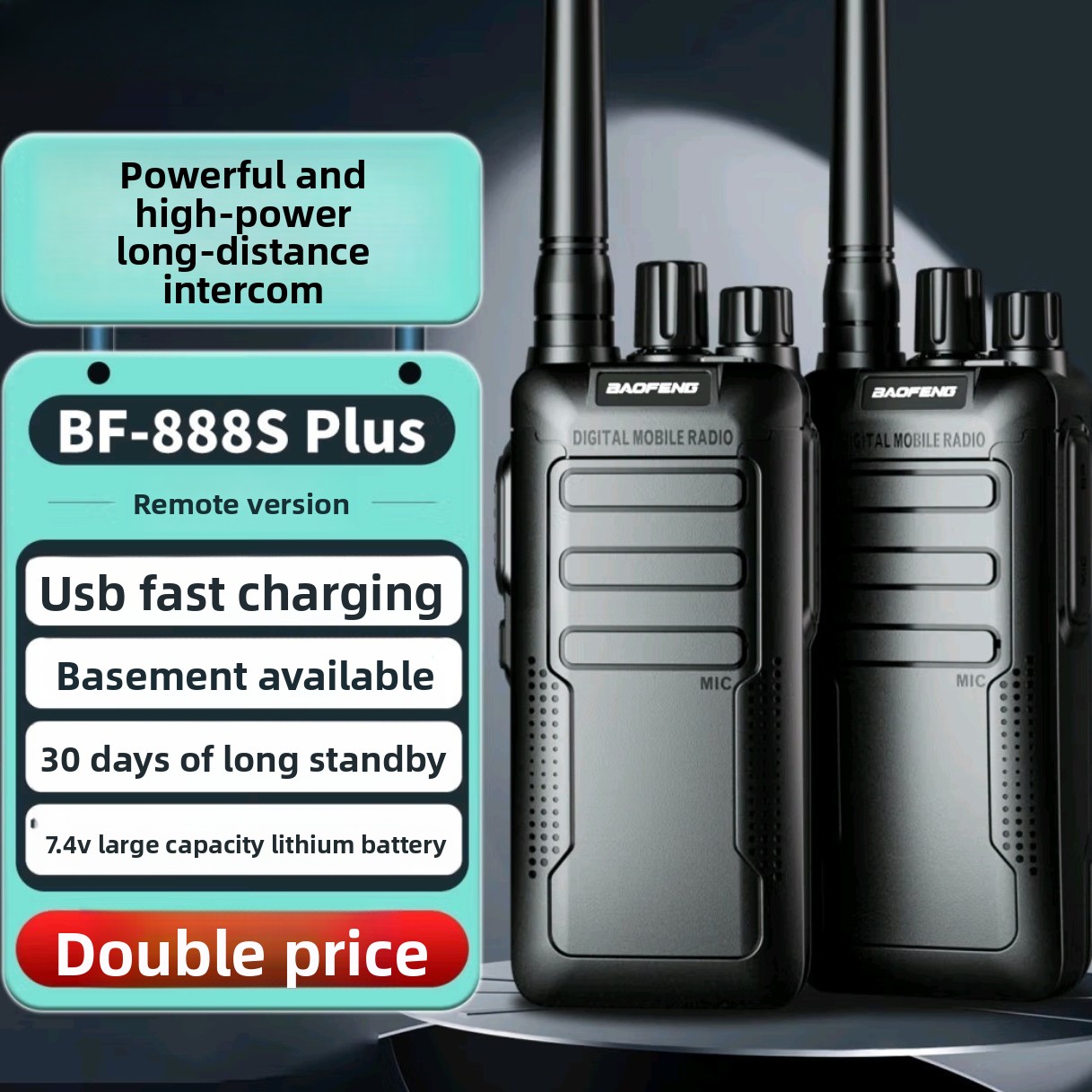 Outdoor Power Plus - Professionelles Ziviles Walkie-Talkie Baofeng BF-888S Plus,