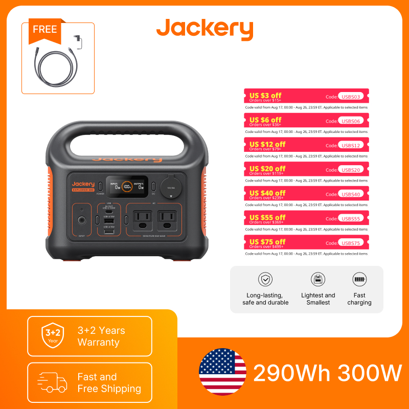 Extension Cord Outdoor - Jackery Tragbare Powerstation Explorer 300 Neu