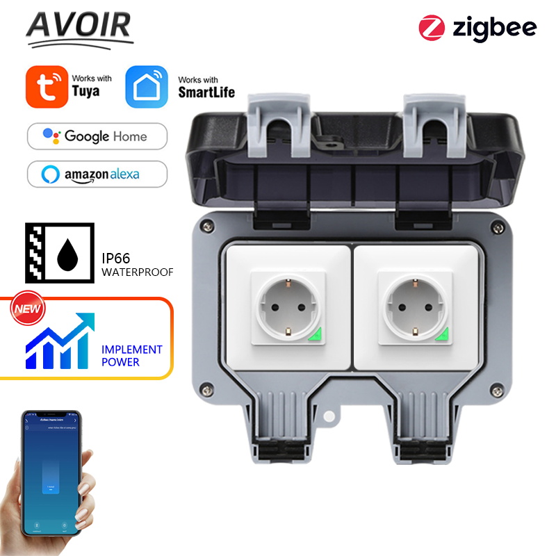 Outdoor Power Plus - Avoir Tuya Zigbee Steckdosen IP66 Wasserdichte