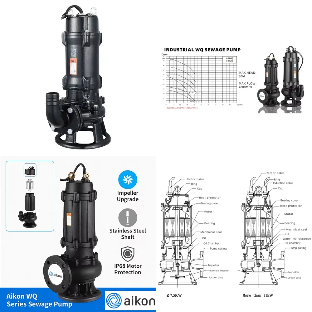 Water Pump Submersible - Elektrische Tauchpumpe aus Edelstahl 0,75kW Hochdruck
