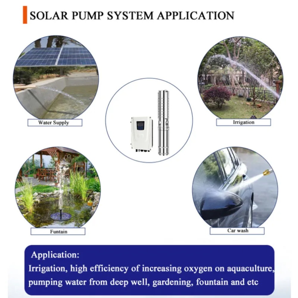 Water Pump Submersible - 3-Zoll Solar-Tiefbrunnenpumpe 48V 500W DC Tauchpumpe