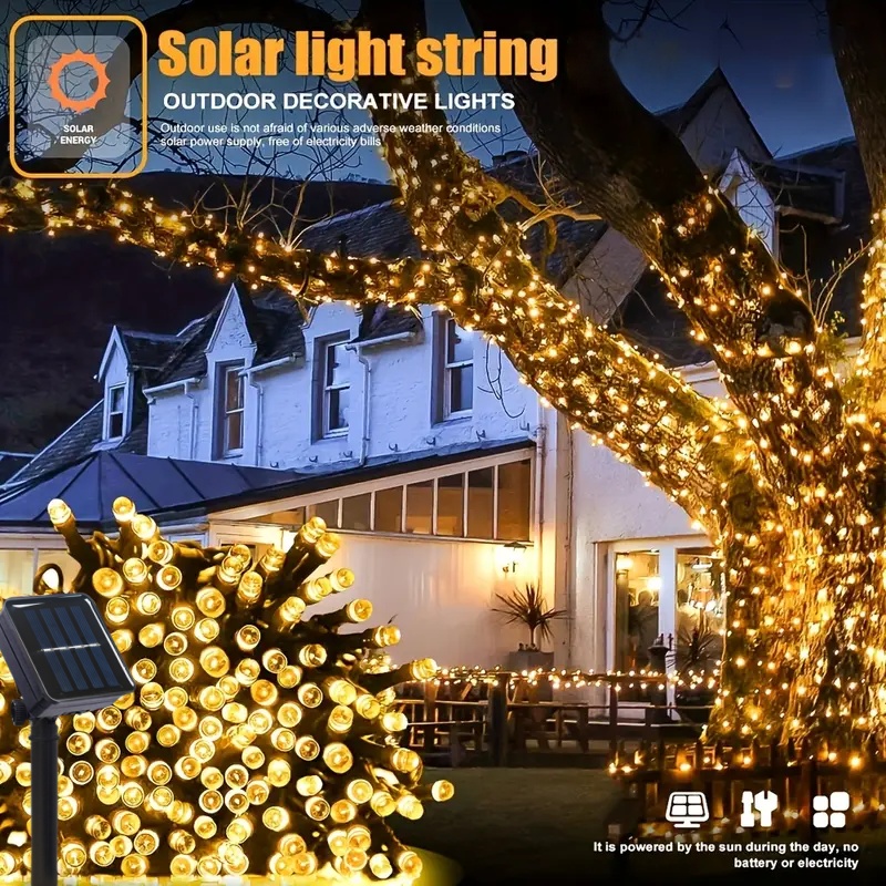 5M-32M LED-Solar-Lichterkette, – Outdoor Power For Xmas Lights Bewertung und Preis