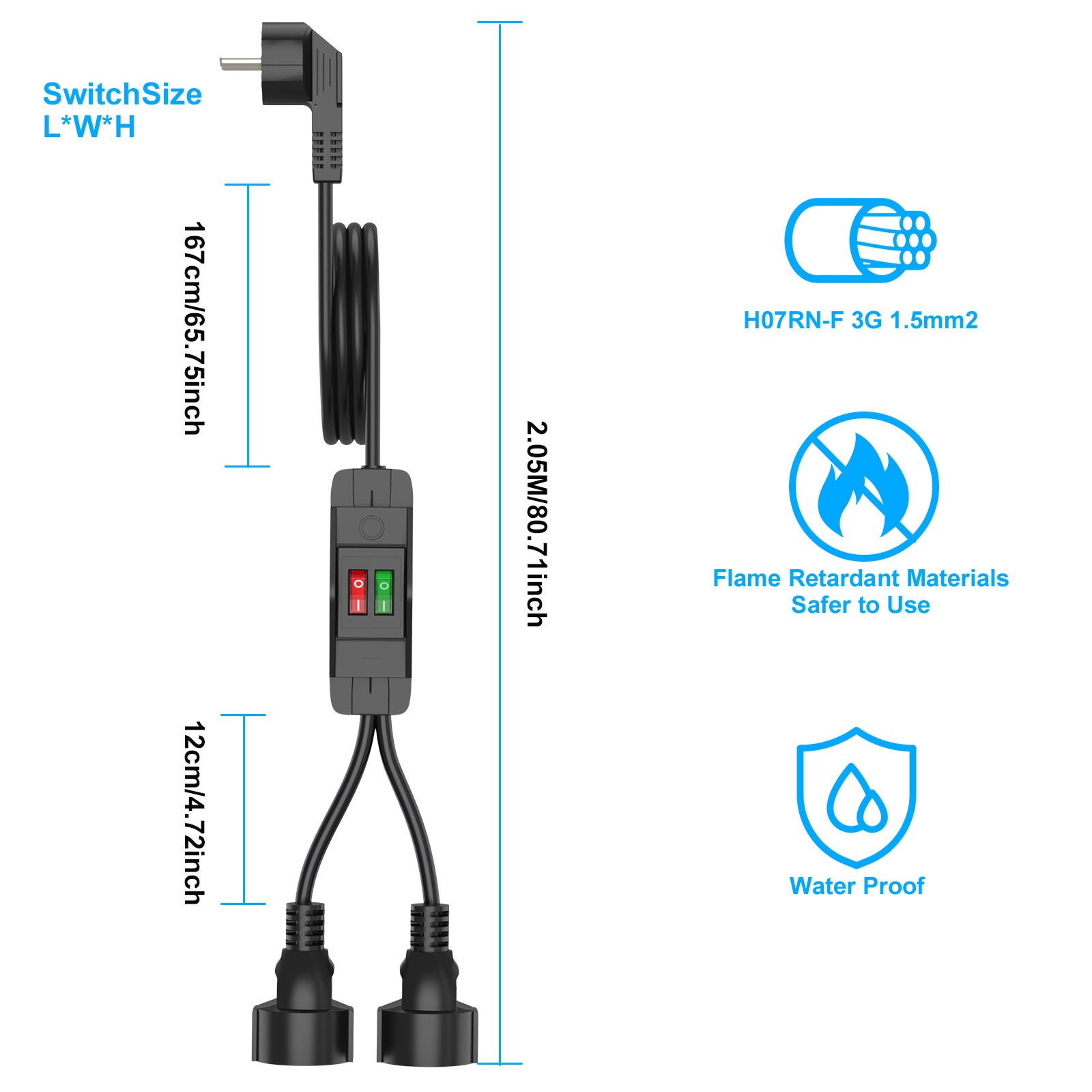 EU-Stecker-Verlängerungskabel  – Outdoor Power Extension Cord Bewertung und Preis