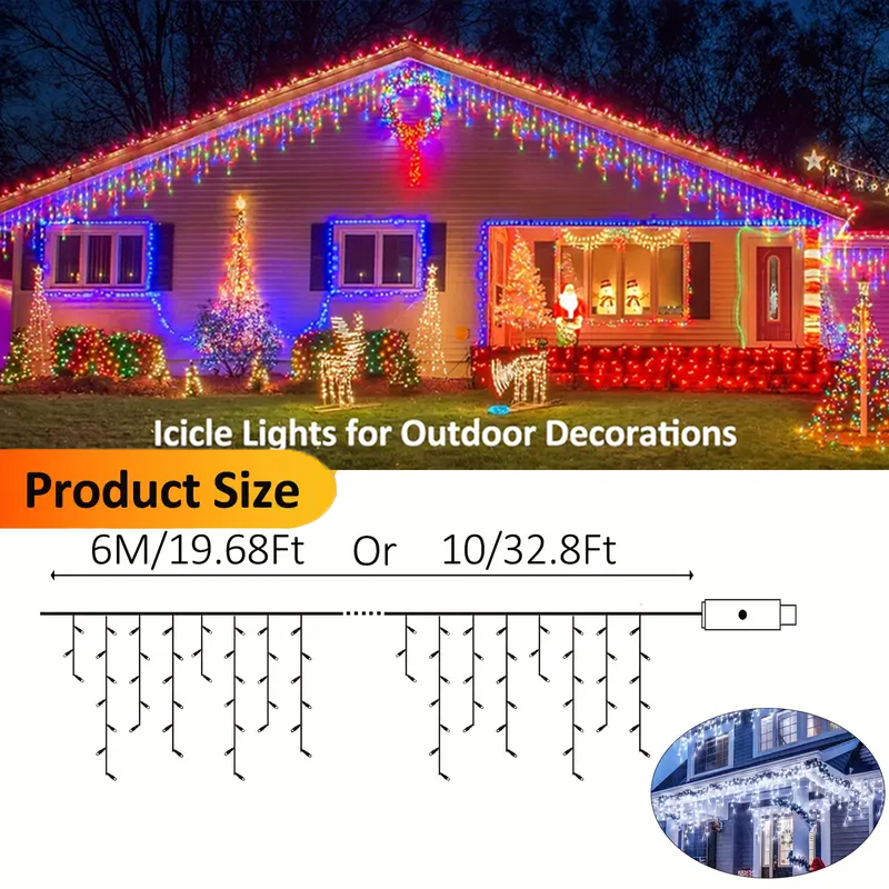 Solar-Eiszapfenlichter für den – Outdoor Power For Xmas Lights Bewertung und Preis